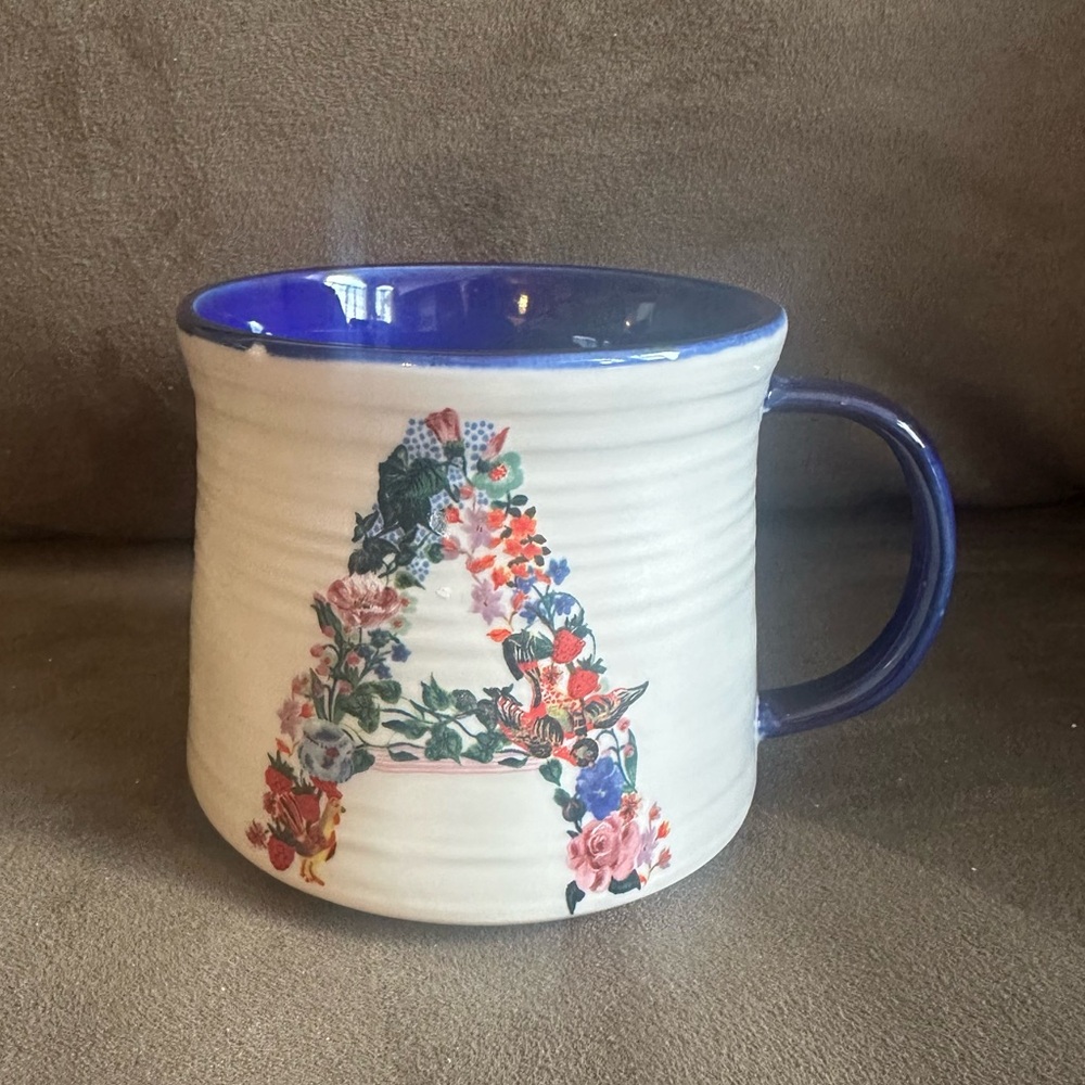 Anthropologie Nathalie Lete Bouquet Monogram A Mug Cup